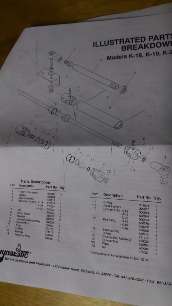 Instructions on how to rebuild a Hynautic K19 steering cyl Trojan